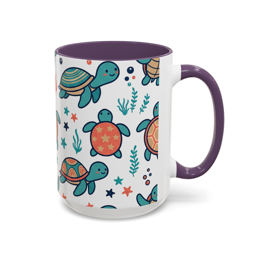 Turtle Pattern Coffee Mug — Cute Sea Turtle Accent Mug (11/15oz)