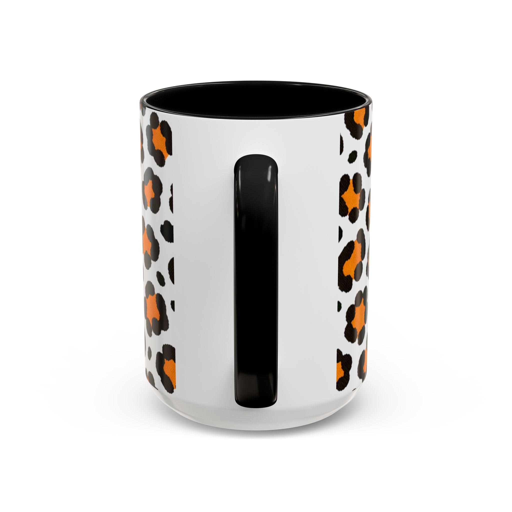 Leopard Print Accent Coffee Mug - Orange & Black Pattern 11/15oz