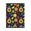 Fruit Pattern Velveteen Plush Blanket — Colorful Tropical Pineapple & Citrus Throw