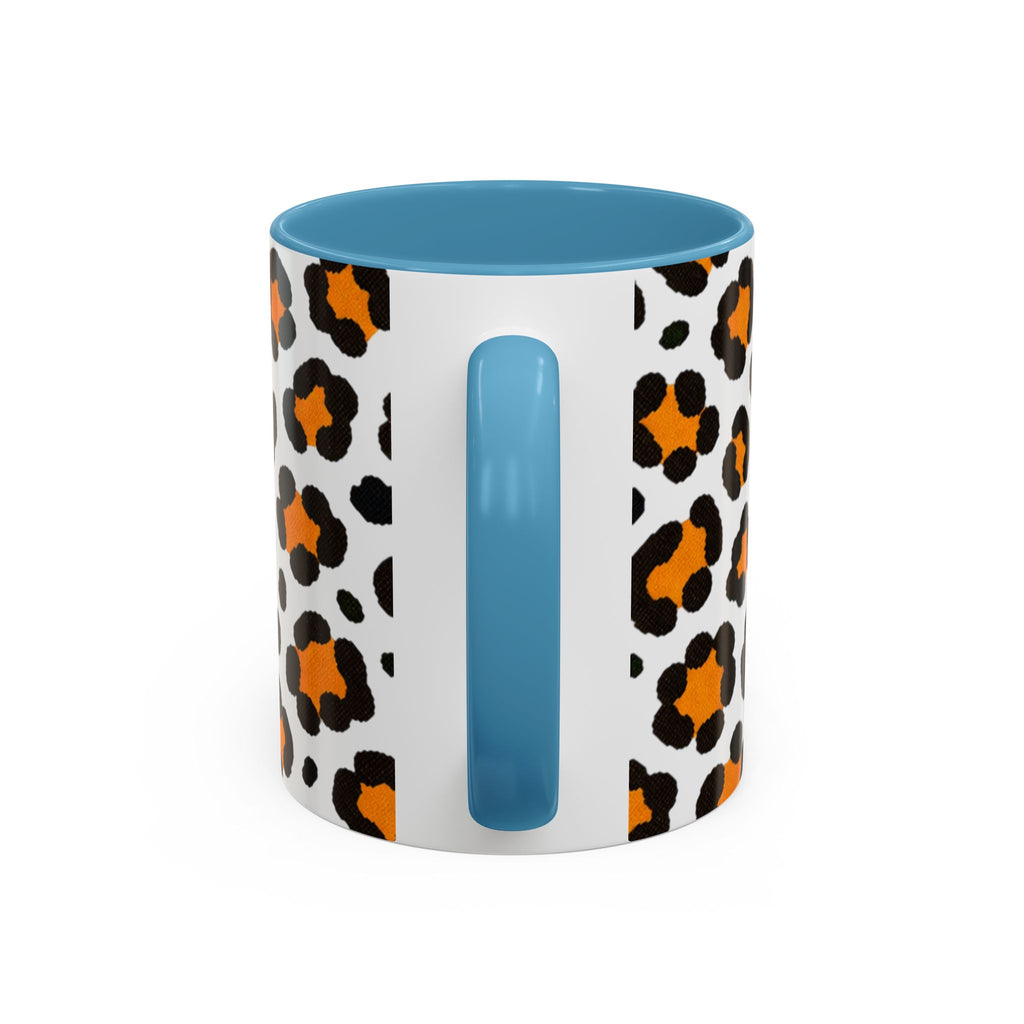 Leopard Print Accent Coffee Mug - Orange & Black Pattern 11/15oz