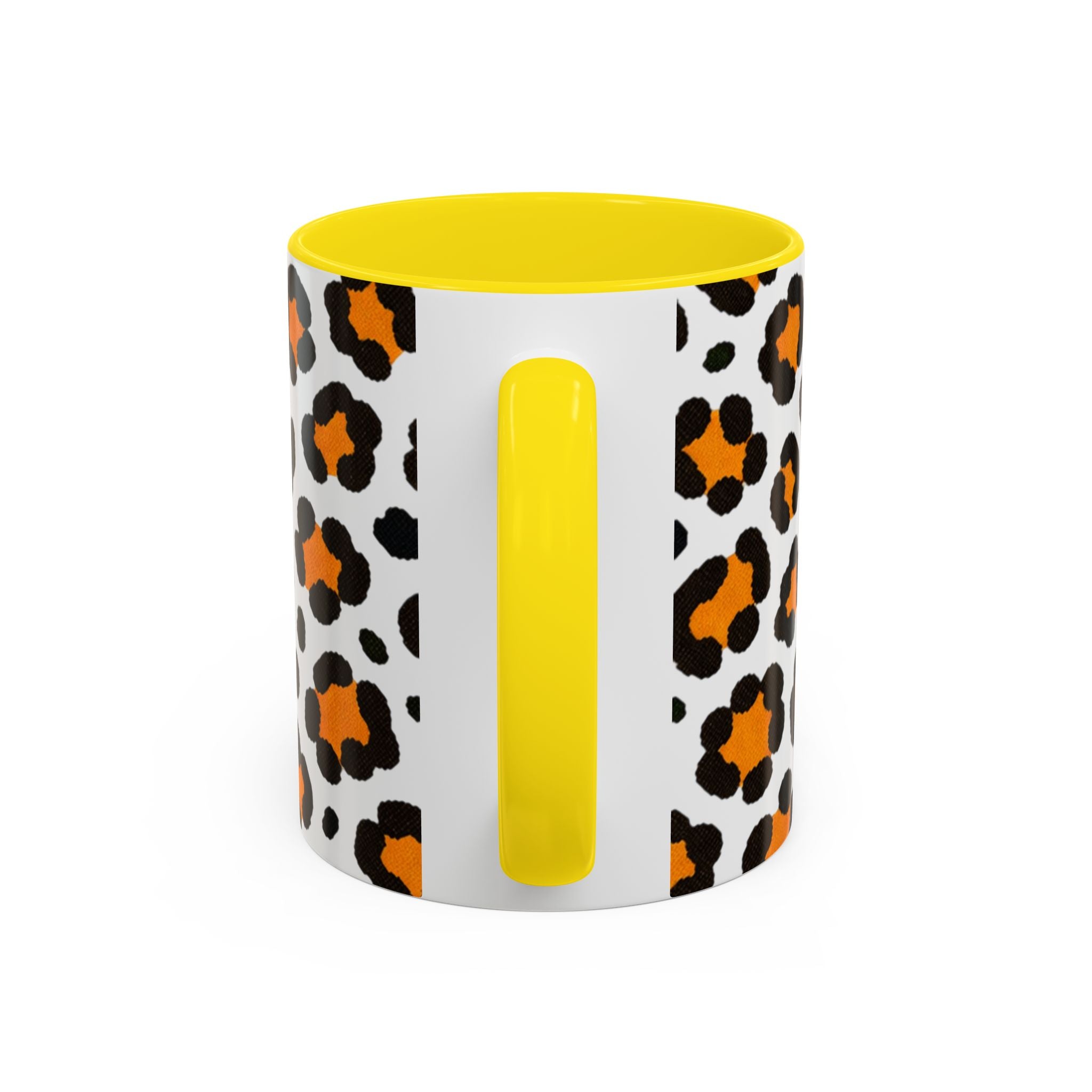 Leopard Print Accent Coffee Mug - Orange & Black Pattern 11/15oz