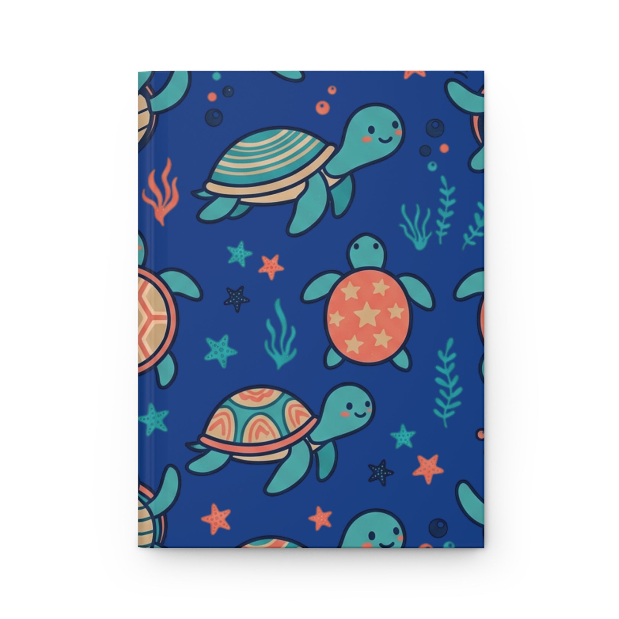 Turtle Pattern Hardcover Journal — Cute Sea Turtle Notebook for Kids & Ocean Lovers
