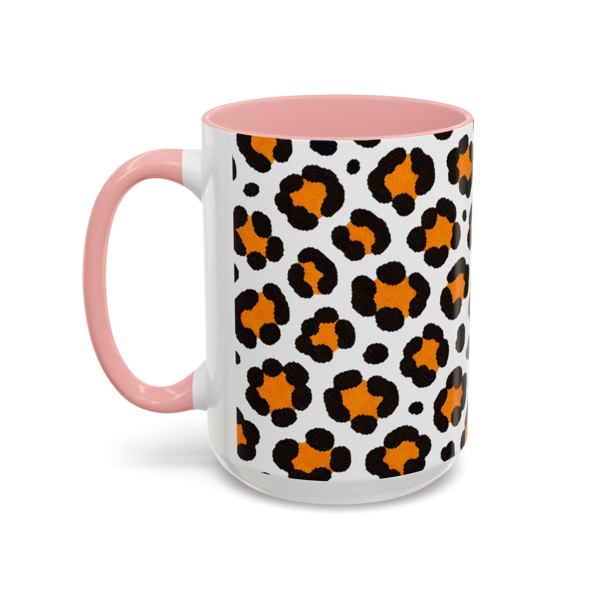 Leopard Print Accent Coffee Mug - Orange & Black Pattern 11/15oz