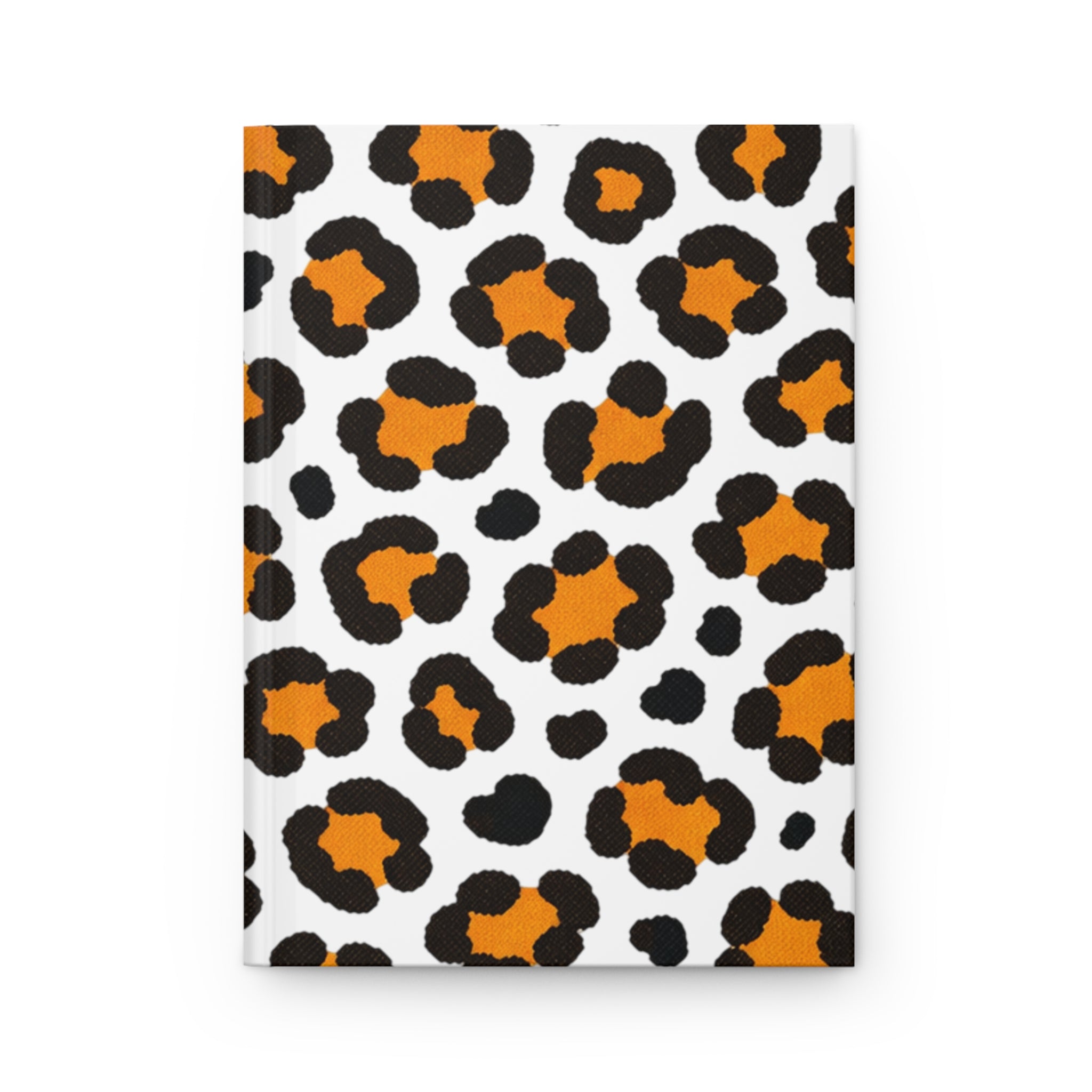 Leopard Print Hardcover Journal — Orange & Black Patterned Notebook