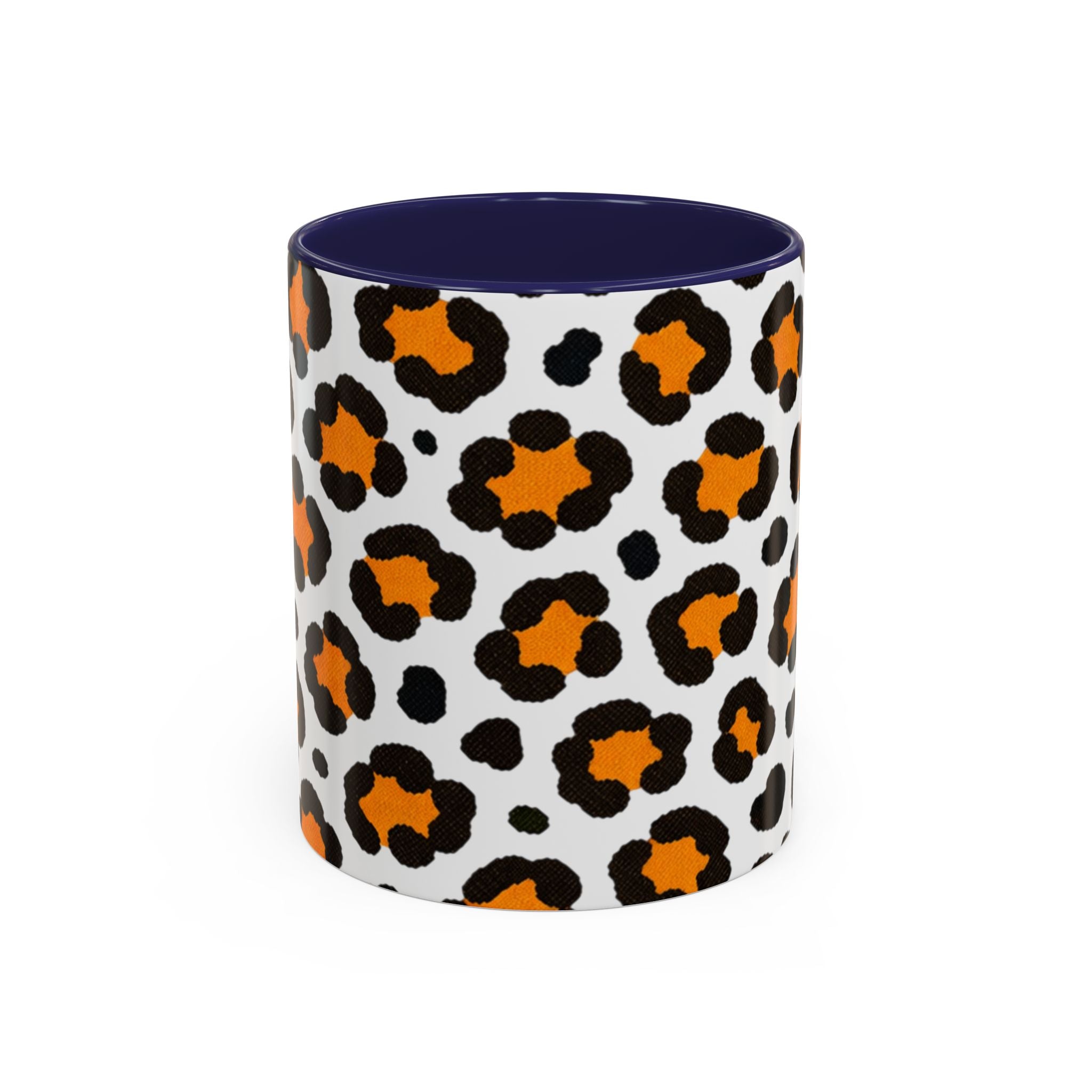 Leopard Print Accent Coffee Mug - Orange & Black Pattern 11/15oz