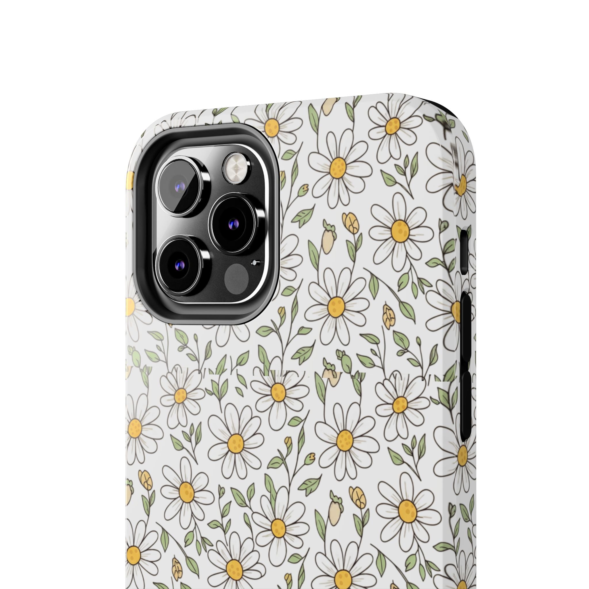 Daisy Floral Tough Phone Case — Protective White Spring Pattern