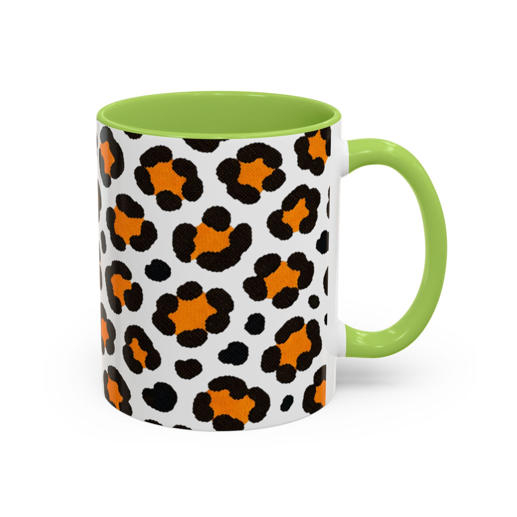 Leopard Print Accent Coffee Mug - Orange & Black Pattern 11/15oz
